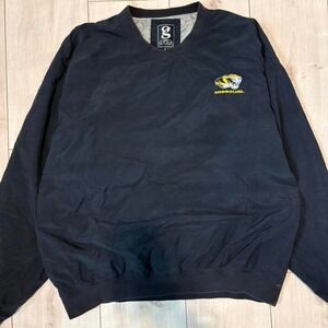 Navy and yellow vintage Missouri Tigers embroidered quarter zip pullover jacket